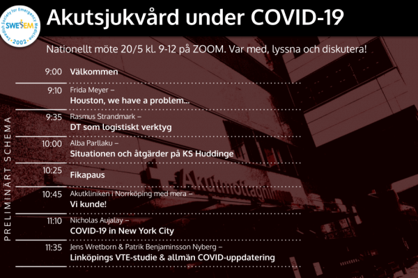 20/5 Nationellt möte: Akutsjukvård under COVID-19 pandemin